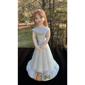 Enseco 1982 Growing Up Birthday Girls Age 10 Porcelain Figurine -B1